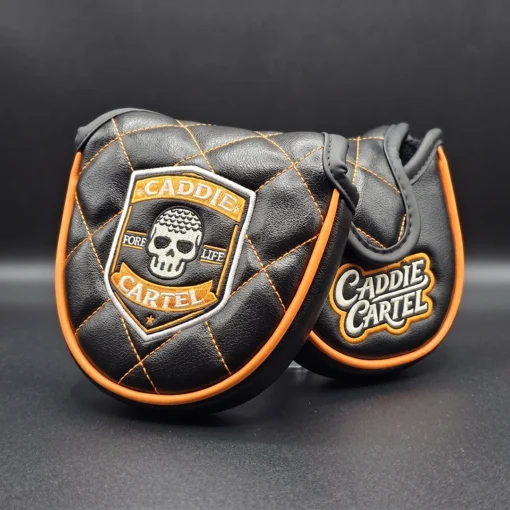 Caddie Cartel Mallet Putter Head Cover in Black & Orange