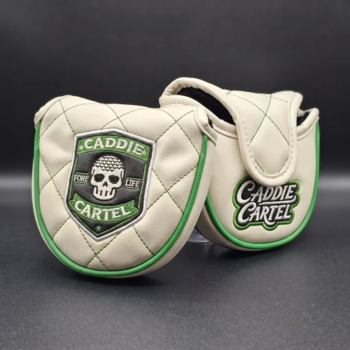 Caddie Cartel Mallet Putter Head Cover in White & Green